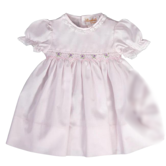 Aria Light Pink English Smocked Baby Dress